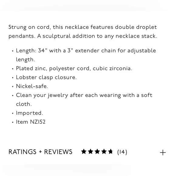 {{madewell}} Double Droplet Pendant Necklace - Picture 4 of 6